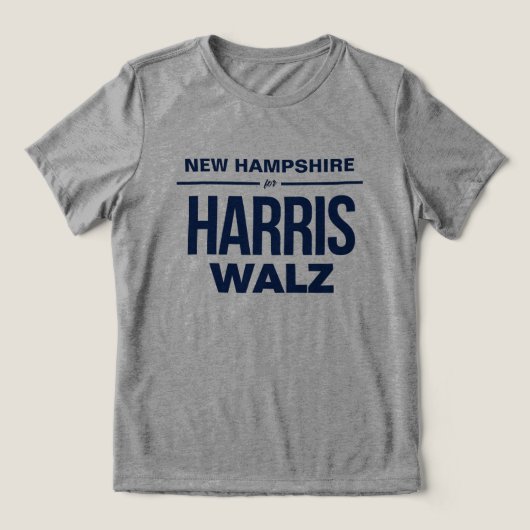 New Hampshire für Harris Walz Tri-Blend Shirt (Design Vorderseite)