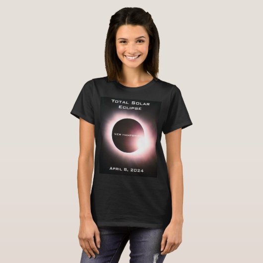 NEW HAMPSHIRE Gesamte Sonnenfinsternis 8. April 20 T-Shirt (Vorne ganz)