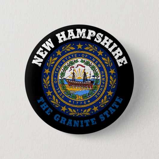 NEW HAMPSHIRE GRANITE STAAT FLAG BUTTON (Vorderseite)