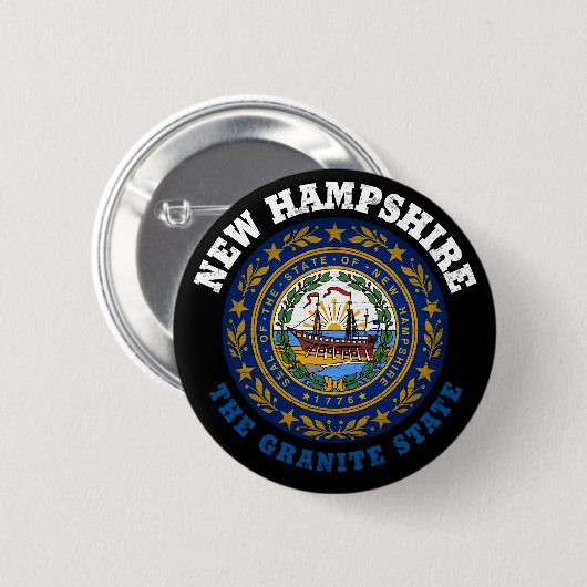 NEW HAMPSHIRE GRANITE STAAT FLAG BUTTON (Vorne & Hinten)