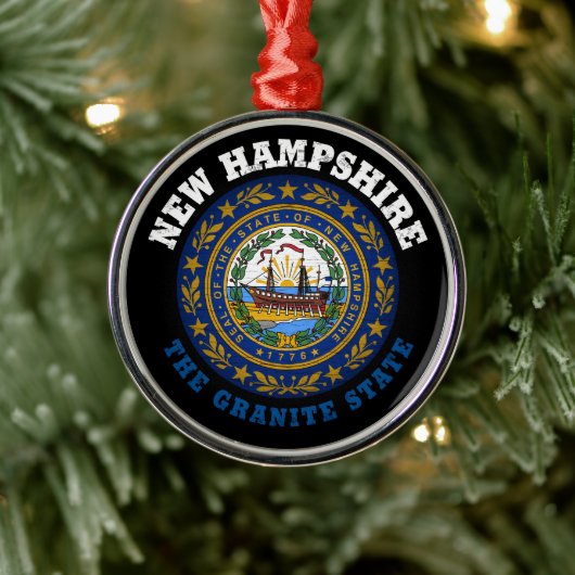 NEW HAMPSHIRE GRANITE STAAT FLAG ORNAMENT AUS METALL (Baum)