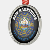 NEW HAMPSHIRE GRANITE STAAT FLAG ORNAMENT AUS METALL (Links)