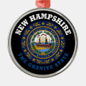 NEW HAMPSHIRE GRANITE STAAT FLAG ORNAMENT AUS METALL (Vorne)