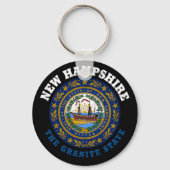 NEW HAMPSHIRE GRANITE STAAT FLAG SCHLÜSSELANHÄNGER (Vorderseite)