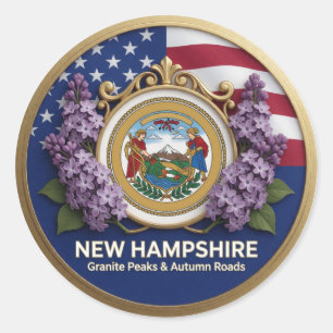 New Hampshire Granite State-Erbe ⛰️ Runder Aufkleber