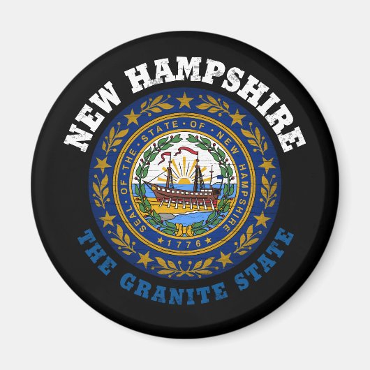 NEW HAMPSHIRE GRANITE STATE FLAG MAGNET (Vorne)