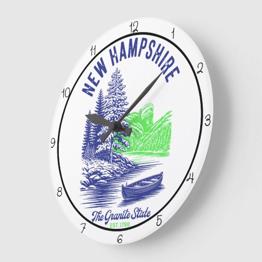 New Hampshire Granite State Große Wanduhr (Winkel)