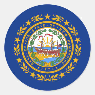 New Hampshire große Siegelaufkleber Runder Aufkleber