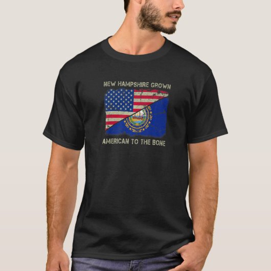 New Hampshire Grown American To The Bone Home Stat T-Shirt (Vorderseite)