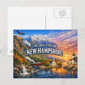 New Hampshire Grüße Postkarte (Vorne/Hinten)