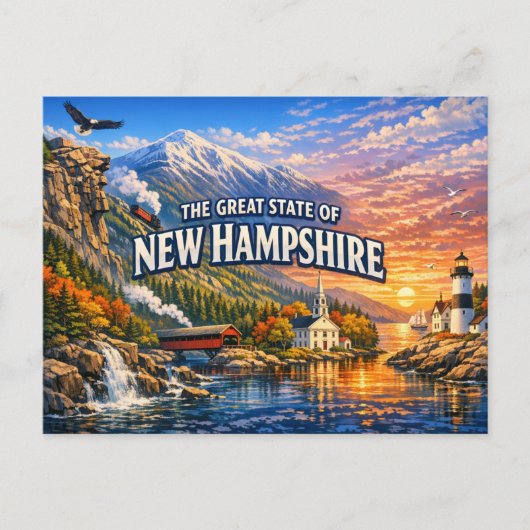 New Hampshire Grüße Postkarte (Vorderseite)