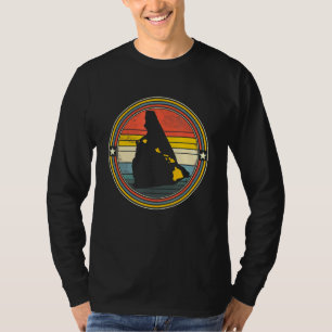 New Hampshire Hawaii Roots Origin Staat Map Retro T-Shirt