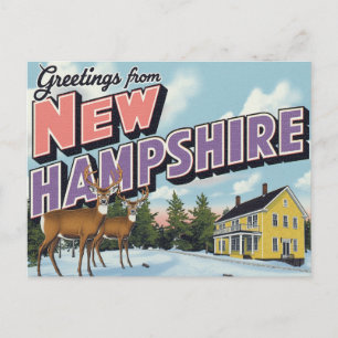 New-Hampshire-Hirsche-Winterlandschaft Postkarte
