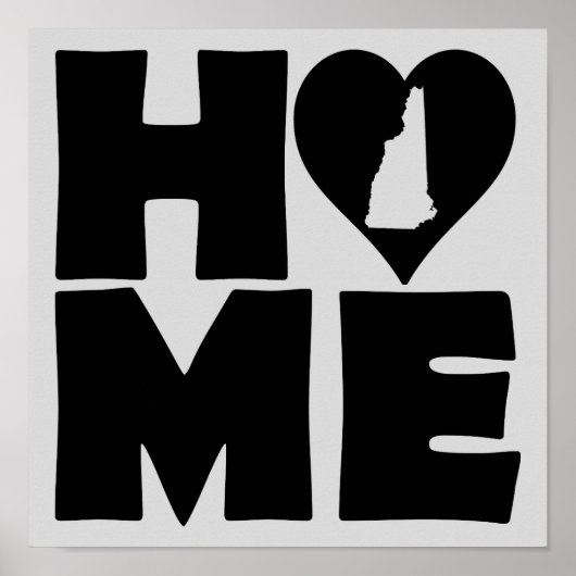 New Hampshire Home Heart State Poster Sign (Vorne)