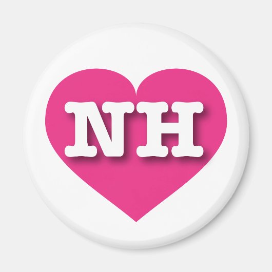 New Hampshire Hot Pink Heart - I Liebe NH Magnet (Vorne)