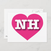 New Hampshire Hot Pink Heart - I Liebe NH Postkarte (Vorne/Hinten)