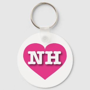 New Hampshire Hot Pink Heart - I Liebe NH Schlüsselanhänger