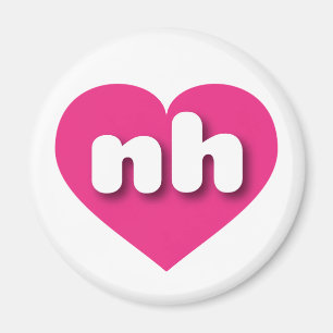 New Hampshire hot pink heart - I Liebe ni Magnet
