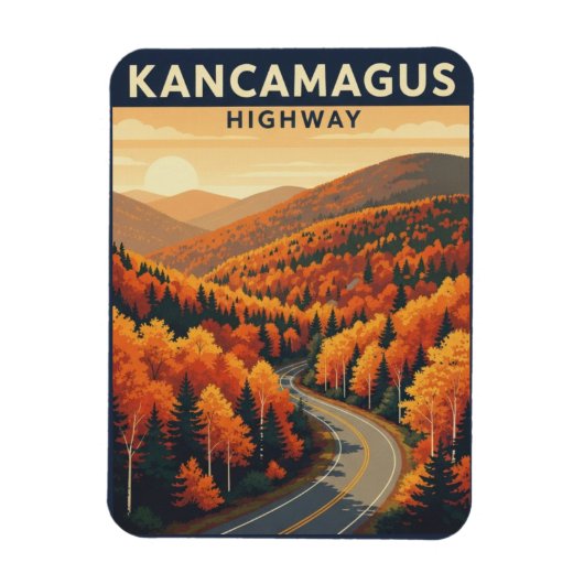 New Hampshire Kancamagus Highway Travel Magnet (Vertikal)