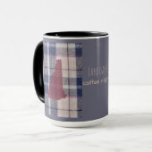 New Hampshire Karo-Muster-Tasse mit Umriss des Bun Tasse (Vorderseite Links)