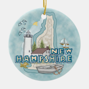 New Hampshire Lighthouse Keramik Ornament