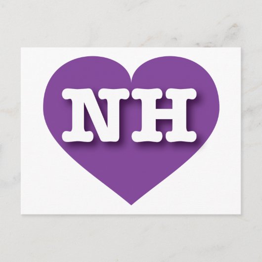 New Hampshire Lila Heart - Große Liebe Postkarte (Vorderseite)