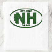 New Hampshire Live Fee oder Die Rechteckiger Aufkleber (Tasche)