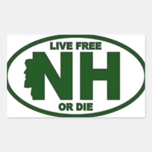 New Hampshire Live Fee oder Die Rechteckiger Aufkleber (Vorderseite)