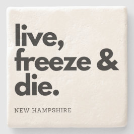 New Hampshire Live Freeze und Die Staat Motto Steinuntersetzer
