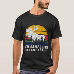 New Hampshire Live Or Die Vintage Elchwald  T-Shirt