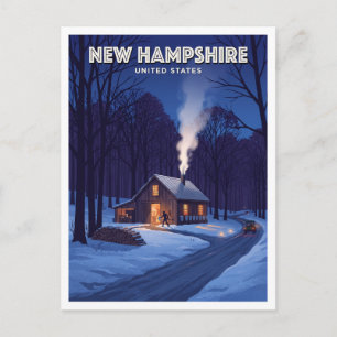 New Hampshire Maple Shack bei Dämmerung Henniker R Postkarte