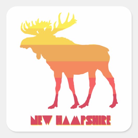 New Hampshire Moose Quadratischer Aufkleber (Vorderseite)