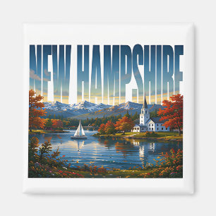 New Hampshire Mountain Lakes Herbstescape Magnet