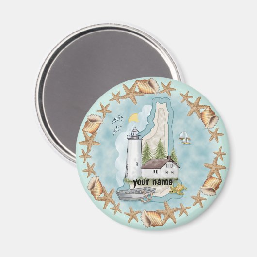 New Hampshire Muscheln Lighthouse Magnet (Vorderseite/Rückseite)