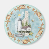 New Hampshire Muscheln Lighthouse Magnet (Vorne)