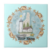 New Hampshire Muscheln Lighthouse Tile Fliese (Vorderseite)