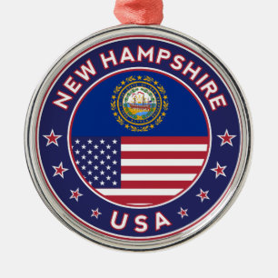 New Hampshire, New Hampshire Aufkleber, Ornament Aus Metall