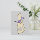 New Hampshire NH Map mit lustigen Lila Finish Postkarte (Stehend Vorderseite)