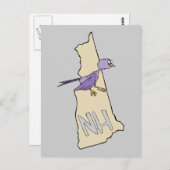 New Hampshire NH Map mit lustigen Lila Finish Postkarte (Vorne/Hinten)