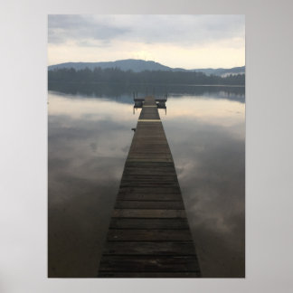 New Hampshire (NH) Misty Lake Scenery Poster