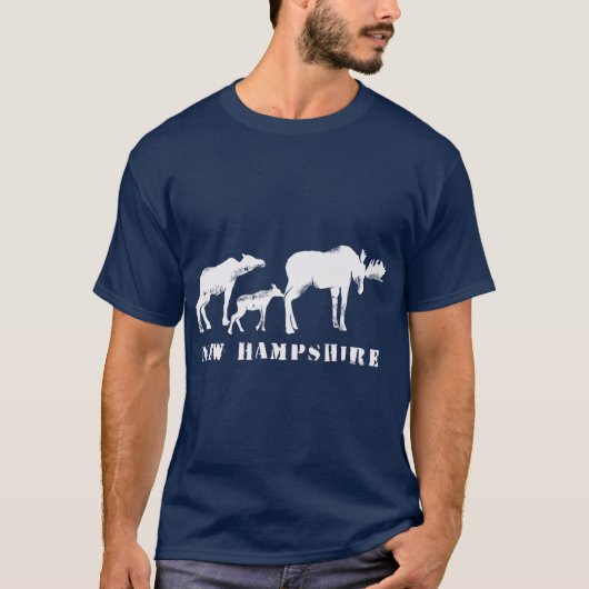 New Hampshire NH Moose Family T-Shirt (Vorderseite)