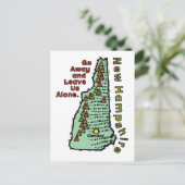 New Hampshire NH Motto ~ Go Away & Verlass uns all Postkarte (Stehend Vorderseite)