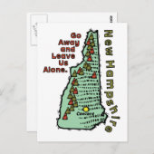New Hampshire NH Motto ~ Go Away & Verlass uns all Postkarte (Vorne/Hinten)