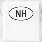 New Hampshire "NH" Ovaler Aufkleber (Tasche)