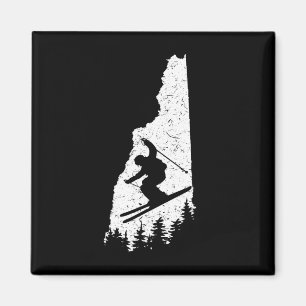 New Hampshire Nh Skifahrer Skifahren Schnee Beklei Magnet
