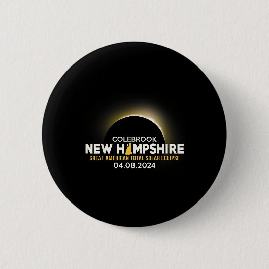 New Hampshire Nh Total Solar Eclipse 2024 Button (Vorderseite)