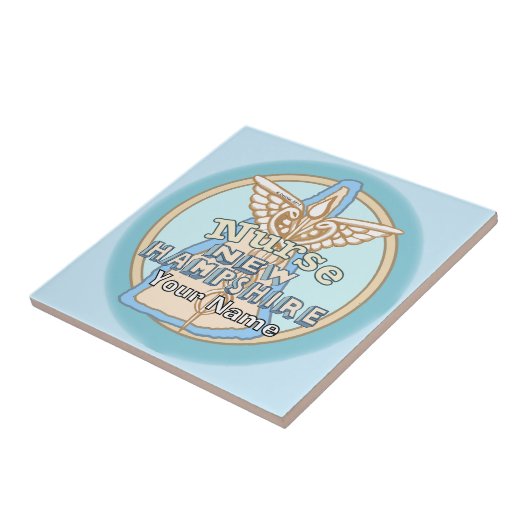 New Hampshire Nurse Caduceus Tile Fliese (Seite)