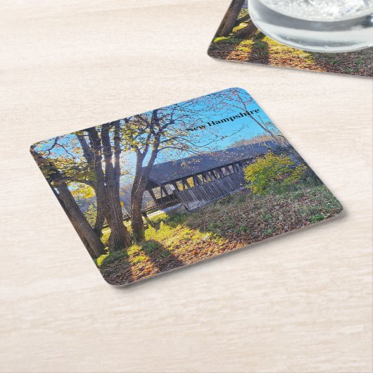 New Hampshire Park Bridge Rechteckiger Pappuntersetzer (angewinkelt)