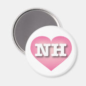 New Hampshire Pink Fade Heart - I Liebe NH Magnet (Vorderseite/Rückseite)