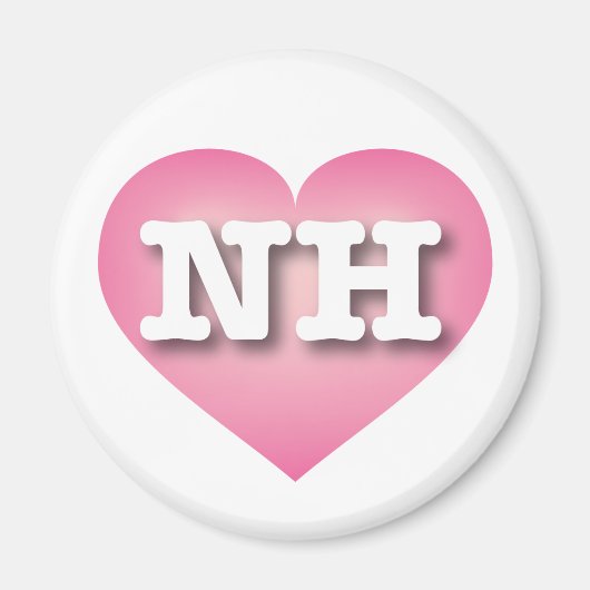 New Hampshire Pink Fade Heart - I Liebe NH Magnet (Vorne)